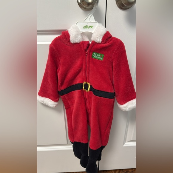 Baby First Christmas Santa Outfit Red 6-9 months Like New Little Me - Picture 1 of 3